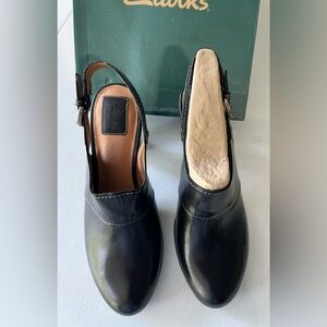 Clark Leather Slingback Clogs